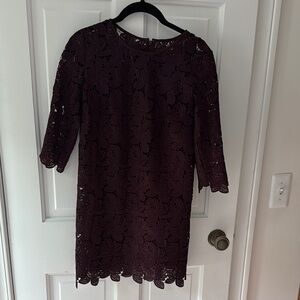 LOFT Black Sheath Dress 3/4 Sleeve Crew Neck